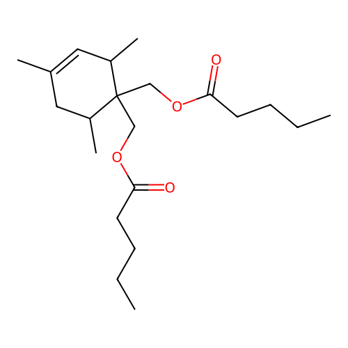 (2,4,6-Trimethylcyclohex-3-ene-1,1-diyl)dimethanediyl dipentanoate structure
