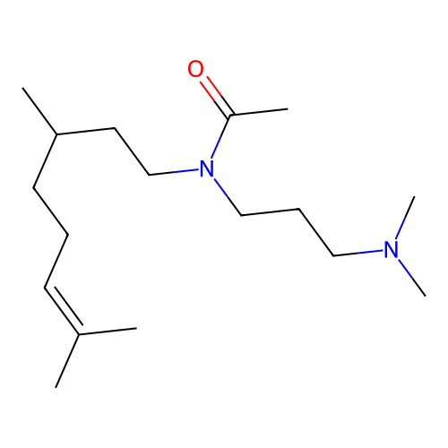 N-(3-(dimethylamino)propyl)-N-(3,7-dimethyloct-6-en-1-yl)acetamide structure