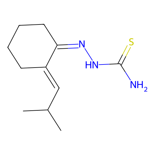 (Z)-2-((E)-2-(2-methylpropylidene)cyclohexylidene)hydrazinecarbothioamide structure