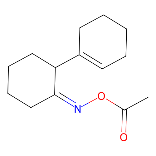(Z)-[1,1'-bi(cyclohexan)]-1'-en-2-one O-acetyl oxime structure