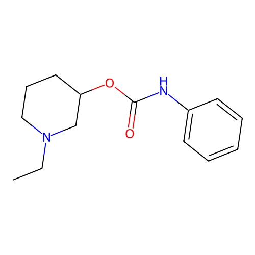 1-Ethylpiperidin-3-yl phenylcarbamate structure