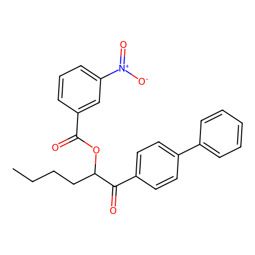 1-(Biphenyl-4-yl)-1-oxohexan-2-yl 3-nitrobenzoate structure