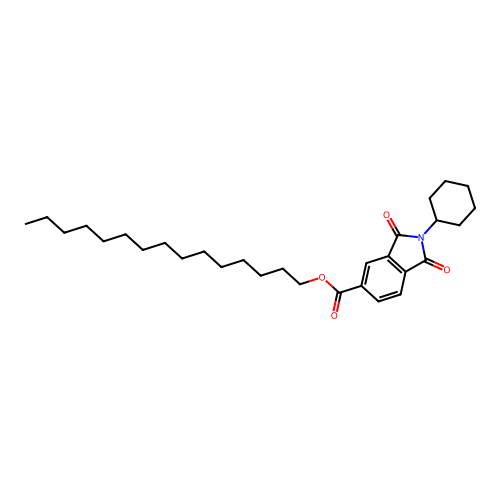 Pentadecyl 2-cyclohexyl-1,3-dioxoisoindole-5-carboxylate structure