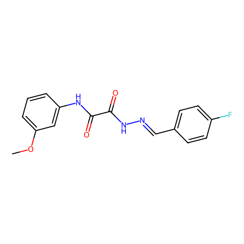 2-(2-(4-Fluorobenzylidene)hydrazino)-N-(3-methoxyphenyl)-2-oxoacetamide structure