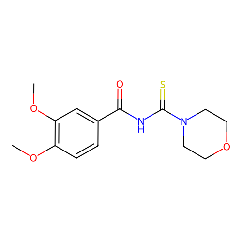 3,4-dimethoxy-N-(morpholin-4-ylcarbonothioyl)benzamide structure