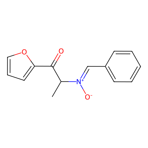 (Z)-N-benzylidene-1-(furan-2-yl)-1-oxopropan-2-amine oxide structure