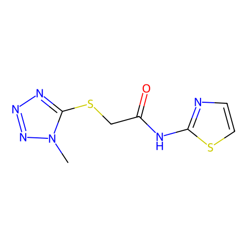 2-(1-Methyl-1H-tetrazol-5-ylsulfanyl)-N-thiazol-2-yl-acetamide structure