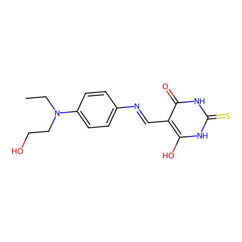 5-({4-[ethyl(2-hydroxyethyl)amino]anilino}methylene)-2-thioxodihydro-4,6(1H,5H)-pyrimidinedione structure