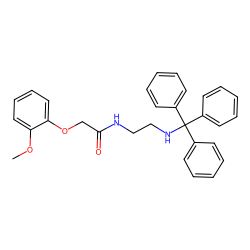 2-(2-methoxyphenoxy)-N-[2-(tritylamino)ethyl]acetamide structure