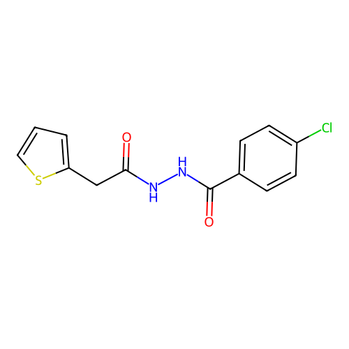 4-chloro-N'-(2-thienylacetyl)benzohydrazide structure