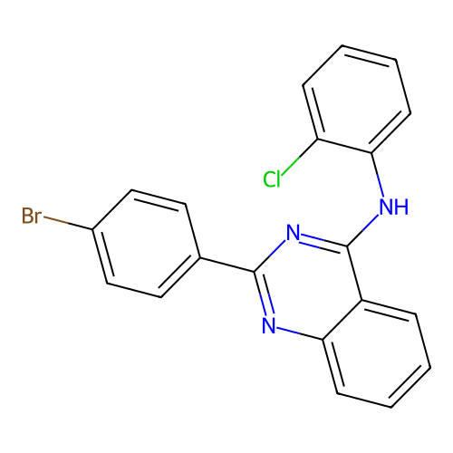 2-(4-bromophenyl)-N-(2-chlorophenyl)quinazolin-4-amine structure