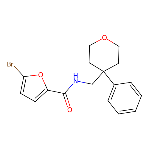 5-bromo-N-[(4-phenyloxan-4-yl)methyl]furan-2-carboxamide structure