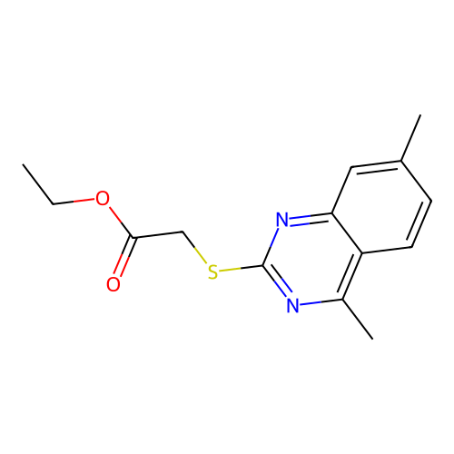 (4,7-Dimethyl-quinazolin-2-ylsulfanyl)-acetic acid ethyl ester structure