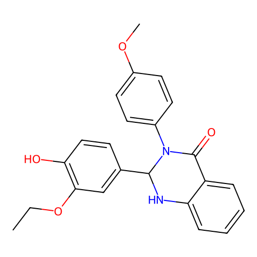 2-(3-ethoxy-4-hydroxyphenyl)-3-(4-methoxyphenyl)-2,3-dihydroquinazolin-4(1H)-one structure