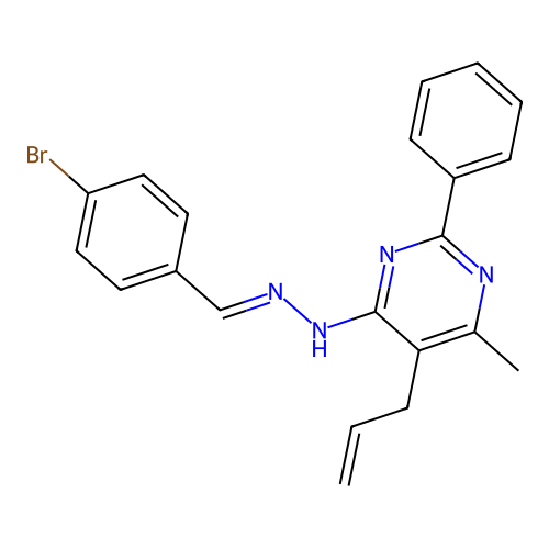 4-Bromobenzaldehyde (5-allyl-6-methyl-2-phenyl-4-pyrimidinyl)hydrazone structure