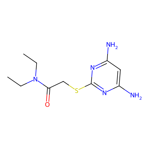 2-[(4,6-diaminopyrimidin-2-yl)sulfanyl]-N,N-diethylacetamide structure