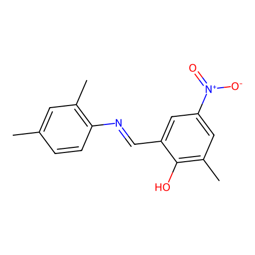 2-{[(2,4-Dimethylphenyl)imino]methyl}-4-nitro-6-methylphenol structure