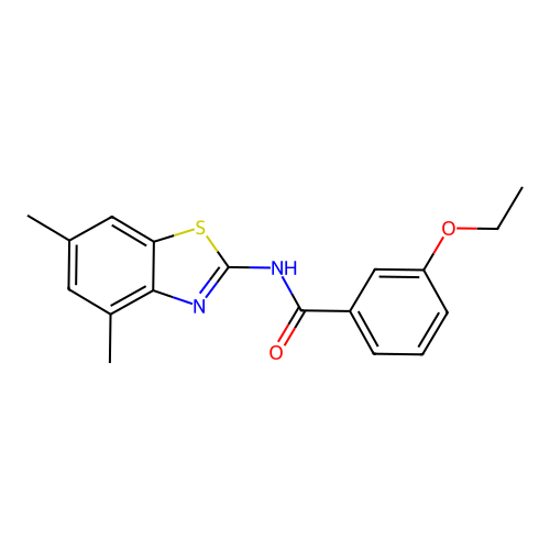N-(4,6-dimethyl-1,3-benzothiazol-2-yl)-3-ethoxybenzamide structure