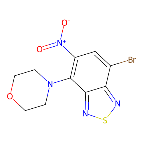 4-(7-bromo-5-nitro-2,1,3-benzothiadiazol-4-yl)morpholine structure