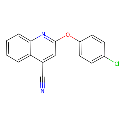 2-(4-Chlorophenoxy)quinoline-4-carbonitrile structure