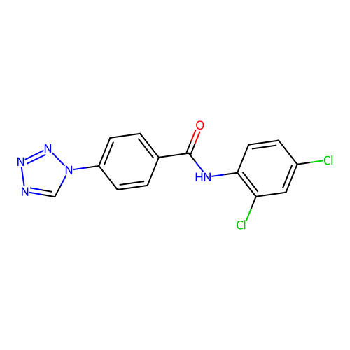 N-(2,4-dichlorophenyl)-4-(1H-tetrazol-1-yl)benzamide structure
