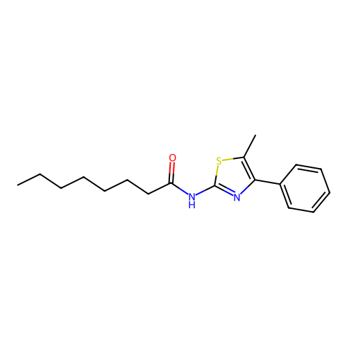 N-(5-methyl-4-phenyl-1,3-thiazol-2-yl)octanamide structure