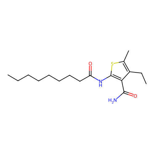 4-Ethyl-5-methyl-2-(nonanoylamino)-3-thiophenecarboxamide structure