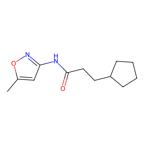 3-cyclopentyl-N-(5-methyl-3-isoxazolyl)propanamide structure