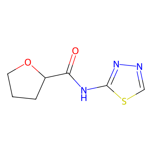 N-(1,3,4-thiadiazol-2-yl)tetrahydrofuran-2-carboxamide structure