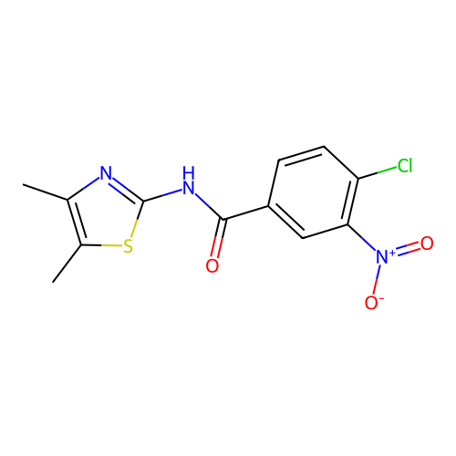 4-chloro-N-(4,5-dimethyl-1,3-thiazol-2-yl)-3-nitrobenzamide structure