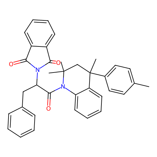 2-[1-benzyl-2-oxo-2-(2,2,4-trimethyl-4-(4-methylphenyl)-3,4-dihydro-1(2H)-quinolinyl)ethyl]-1H-isoindole-1,3(2H)-dione structure