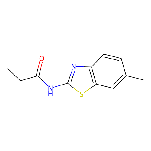 N-(6-methyl-1,3-benzothiazol-2-yl)propanamide structure