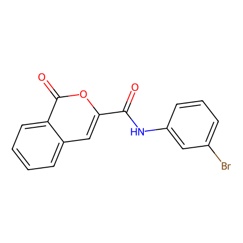N-(3-bromophenyl)-1-oxo-1H-isochromene-3-carboxamide structure