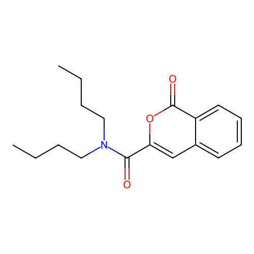 N,N-dibutyl-1-oxo-1H-isochromene-3-carboxamide structure