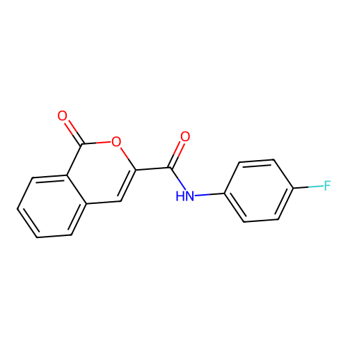 N-(4-fluorophenyl)-1-oxo-1H-isochromene-3-carboxamide structure