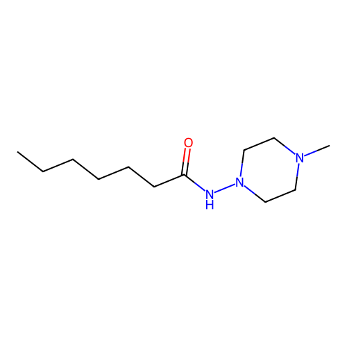 N-(4-methylpiperazin-1-yl)heptanamide structure