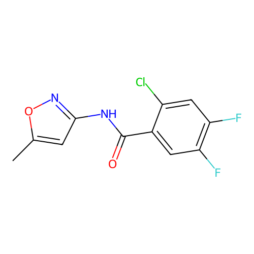 2-chloro-4,5-difluoro-N-(5-methyl-1,2-oxazol-3-yl)benzamide structure