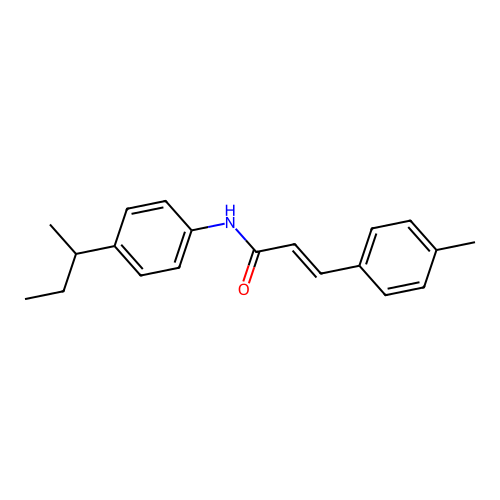 N-(4-sec-butylphenyl)-3-(4-methylphenyl)acrylamide structure