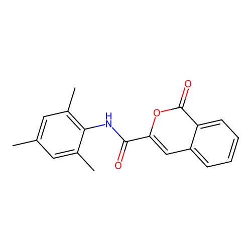 N-mesityl-1-oxo-1H-isochromene-3-carboxamide structure