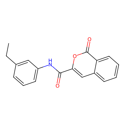 N-(3-ethylphenyl)-1-oxo-1H-isochromene-3-carboxamide structure