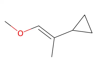 (2-Methoxy-1-methylethenyl)cyclopropane (trans) structure