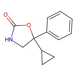 5-Cyclopropyl-5-phenyl-1,3-oxazolidin-2-one structure