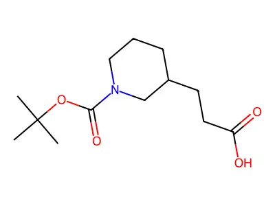 1-Boc-piperidin-3-yl-propionic acid structure