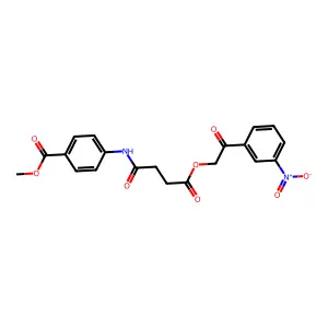 Methyl 4-({4-[2-(3-nitrophenyl)-2-oxoethoxy]-4-oxobutanoyl}amino)benzoate structure
