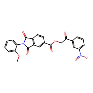 [2-(3-nitrophenyl)-2-oxoethyl] 2-(2-methoxyphenyl)-1,3-dioxoisoindole-5-carboxylate structure