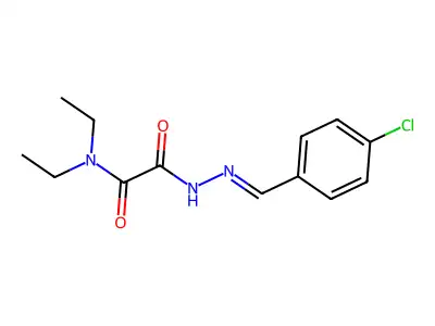 N-[(E)-(4-chlorophenyl)methylideneamino]-N',N'-diethyloxamide structure