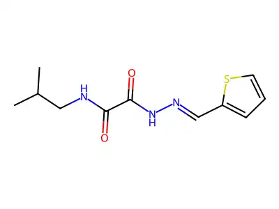 N-(2-methylpropyl)-N'-[(E)-thiophen-2-ylmethylideneamino]oxamide structure