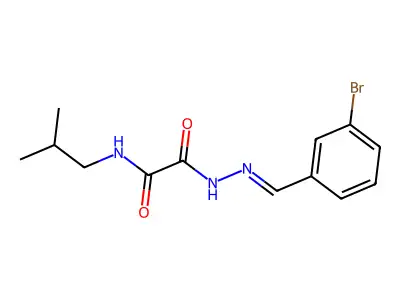 N'-[(E)-(3-bromophenyl)methylideneamino]-N-(2-methylpropyl)oxamide structure