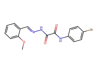 N-(4-bromophenyl)-N'-[(E)-(2-methoxyphenyl)methylideneamino]oxamide structure