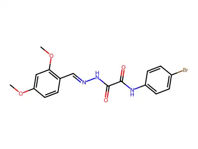 N-(4-bromophenyl)-N'-[(E)-(2,4-dimethoxyphenyl)methylideneamino]oxamide structure